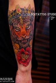 Realistic domineering tiger tattoo pattern