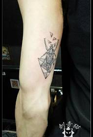 Patró de tatuatge d'escarabat de línia geomètrica