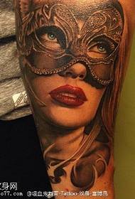 Sexy elegant mask female tattoo pattern