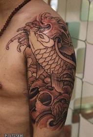 Lucky and wealthy koi tattoo pattern