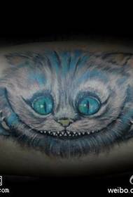 Blue eye spiritual cat tattoo pattern