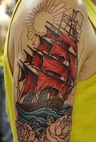 Nautical dream sailing pattern tattoo
