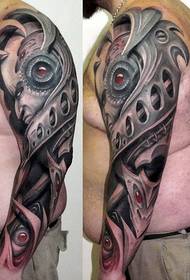 Domineering mechanical flower arm tattoo