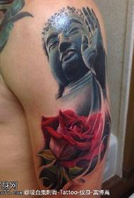 Rose Quiet Buddha Tattoo vzor