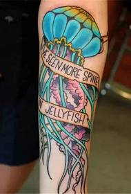 Krāsains medūzas tetovējums