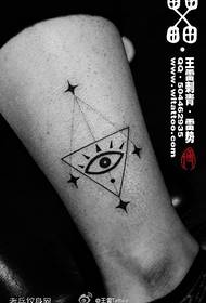 Black cool triangle eye tattoo pattern