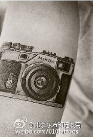 Black and white style camera tattoo pattern