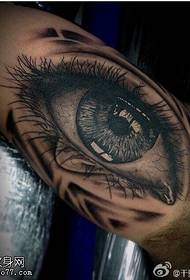 Classic realistic 3d eye tattoo pattern