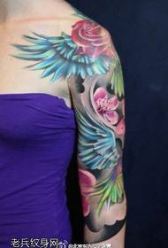 Classic good looking beauty flower arm tattoo pattern