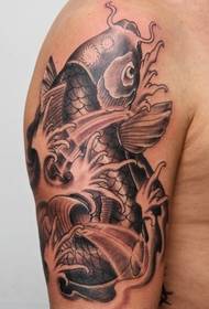 Big arm fashion squid tattoo