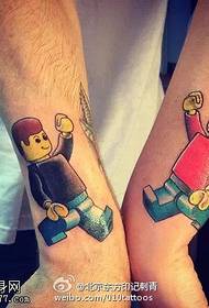 Couple cartoon character tattoo pattern