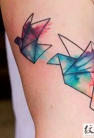 Arm beautiful paper crane tattoo