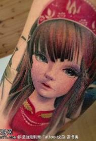 Roztomilá roztomilá dívka tetování vzor