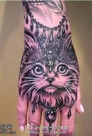 Classic cute cat tattoo pattern