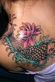 zestaw wzorów tatuaży ryb na ramionach