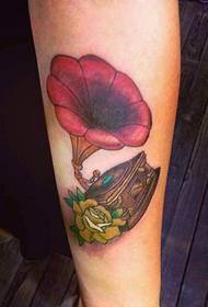 Personality arm phonograph tattoo