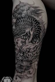 Domineering realistic dragon tattoo pattern