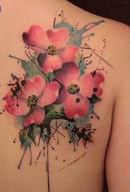 Colorful splash flower tattoo