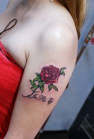 Beautiful arm rose tattoo