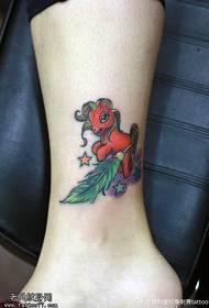 Small cute pony tattoo pattern on the legs