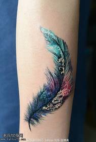 Beautiful feather tattoo on the arm