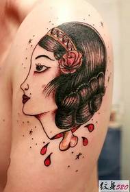 Stara škola ženski portret tetovaža uzorak Daquan (1)