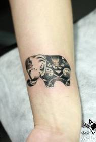 Small and cute baby elephant tattoo pattern