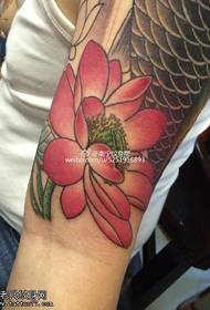 Classic atmospheric red lotus tattoo pattern