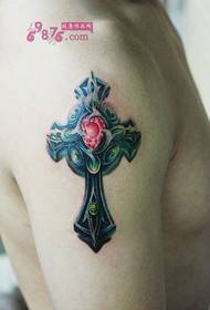 Vintage cross arm tattoo picture