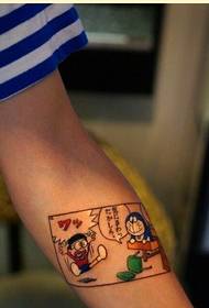 Braço bonito bonito colorido Doraemon tatuagem padrão de imagem
