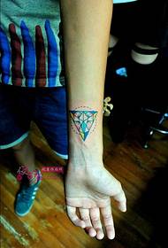 Concept creative geometric figure arm tattoo picture