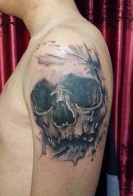 Abstract handsome skull tattoo pattern