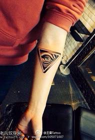 Cool handsome triangle eye tattoo pattern