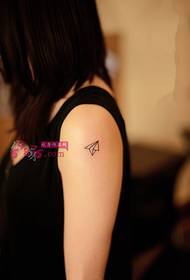 Girl arm paper plane fashion tattoo picture