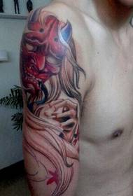 Boy's arm super domineering ghost tattoo picture