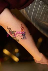 Lit candle arm tattoo duab