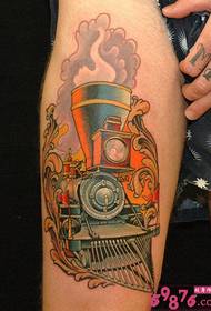 Personality arm creative train tattoo picture