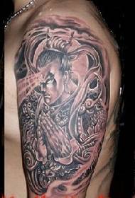 a mythical character Erlang god tattoo on the arm