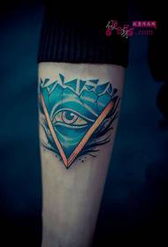 European and American triangle eye creative arm tattoo pictures