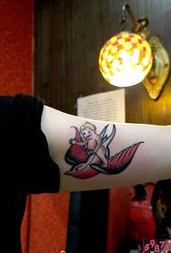 Swallow angel arm tattoo picture