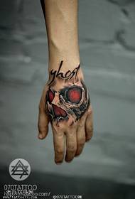 Hand colored personality tattoo picture