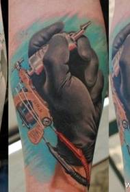 Ρωσική σχολή ζωγραφικής μαύρο μοτίβο τατουάζ χέρι