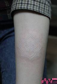 Personality white small totem arm tattoo picture