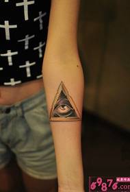 Imaxe creativa do tatuaje do brazo do triángulo