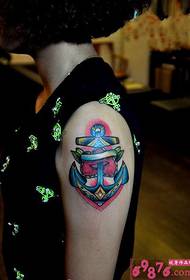 European and American anchor arm tattoo pictures