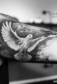 Peace pigeon tattoo pattern