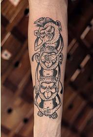 Personality arm fashion ink monkey tattoo pattern picture