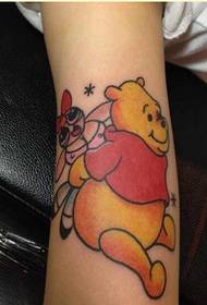 Beautiful arm good looking cartoon color bear tattoo pattern picture