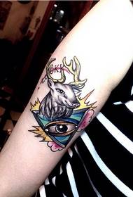 Arm good looking colored antelope god eye tattoo picture picture