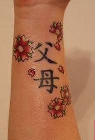 Arm cherry blossom Chinese character \